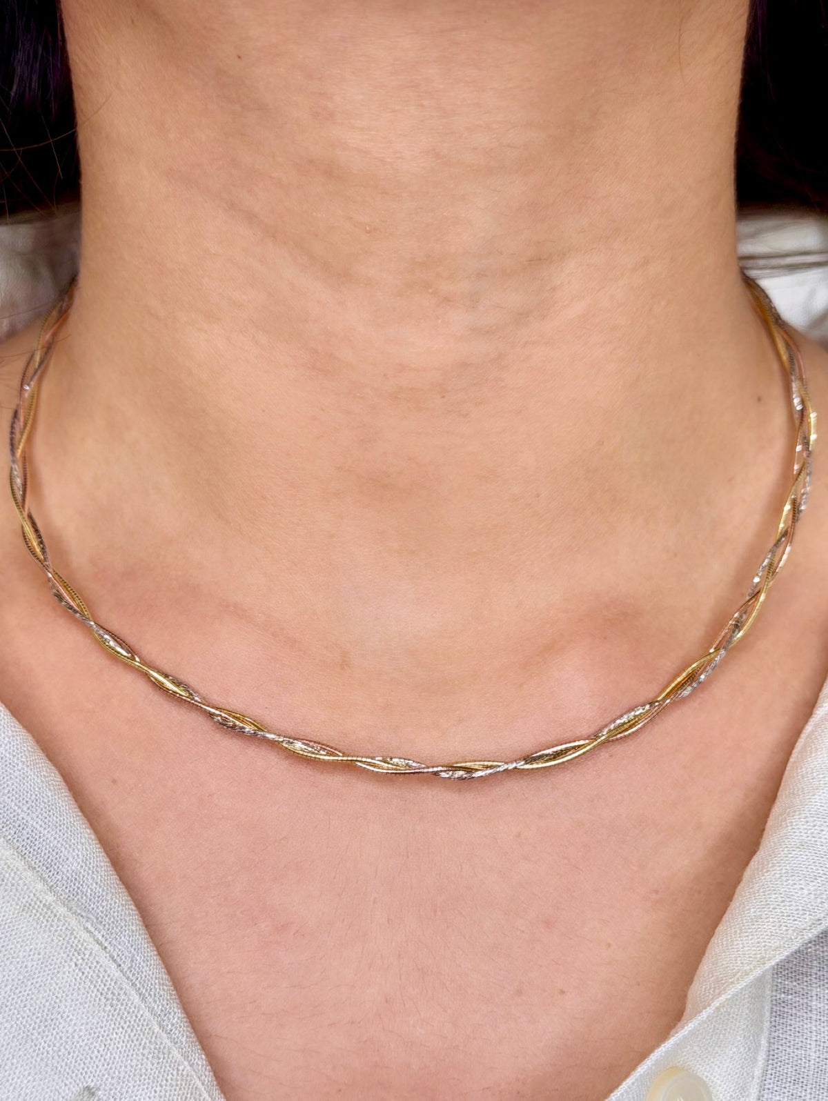 92.5 Silver Braided Multi-Strand Torque Necklace