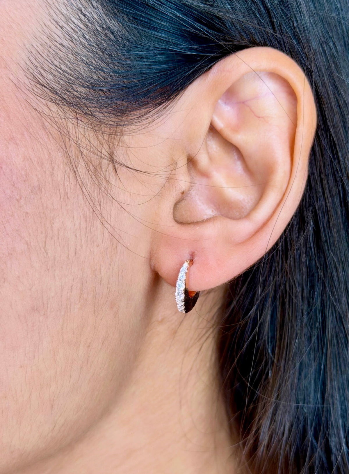 Rose Gold Silver Bali Earrings