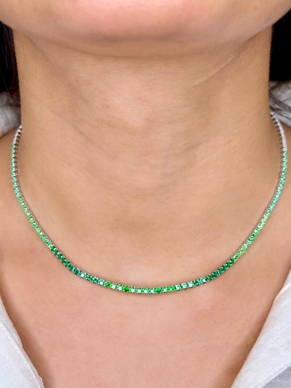 Ombré Emerald Green CZ Necklace Set