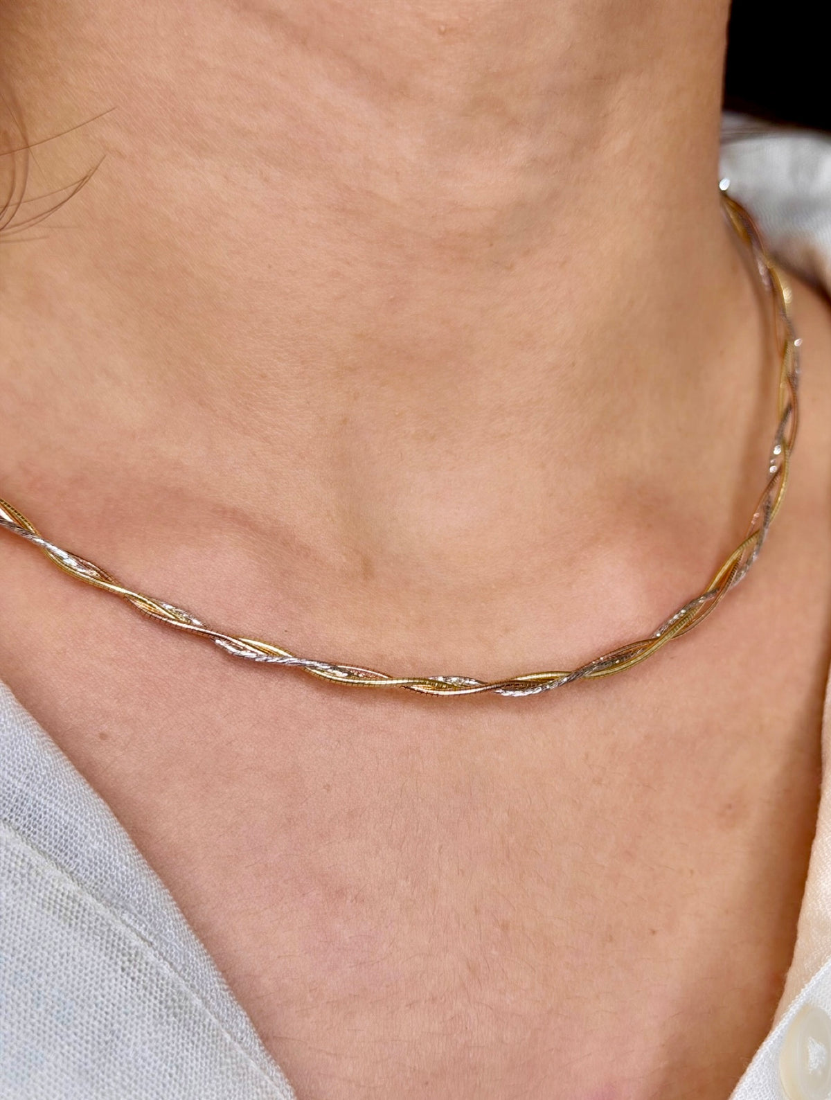 92.5 Silver Braided Multi-Strand Torque Necklace