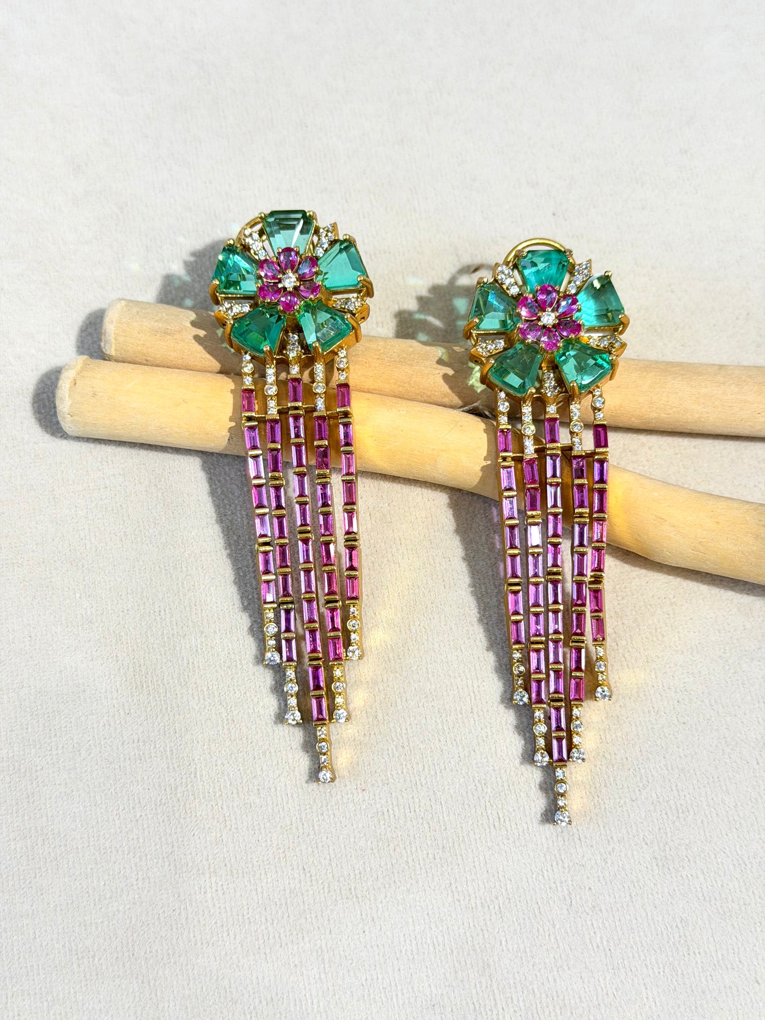 Floral Tassel Danglers