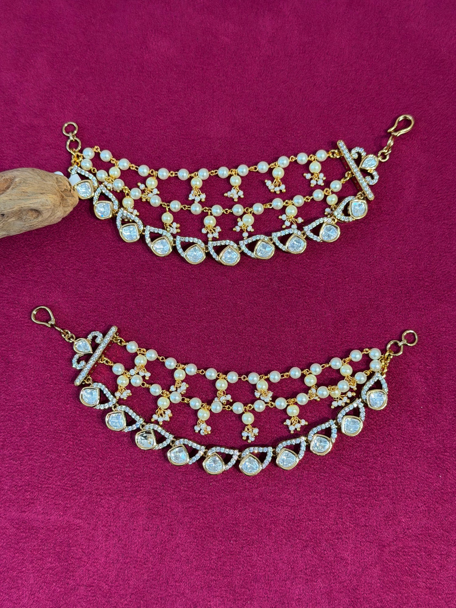 Gold Moissanite Ear Chain