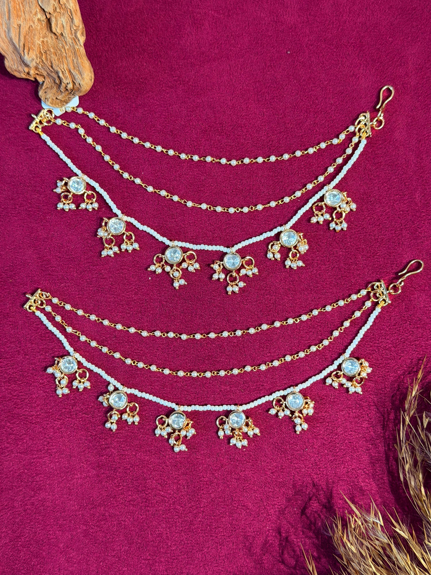 Gold Moissanite Ear Chain