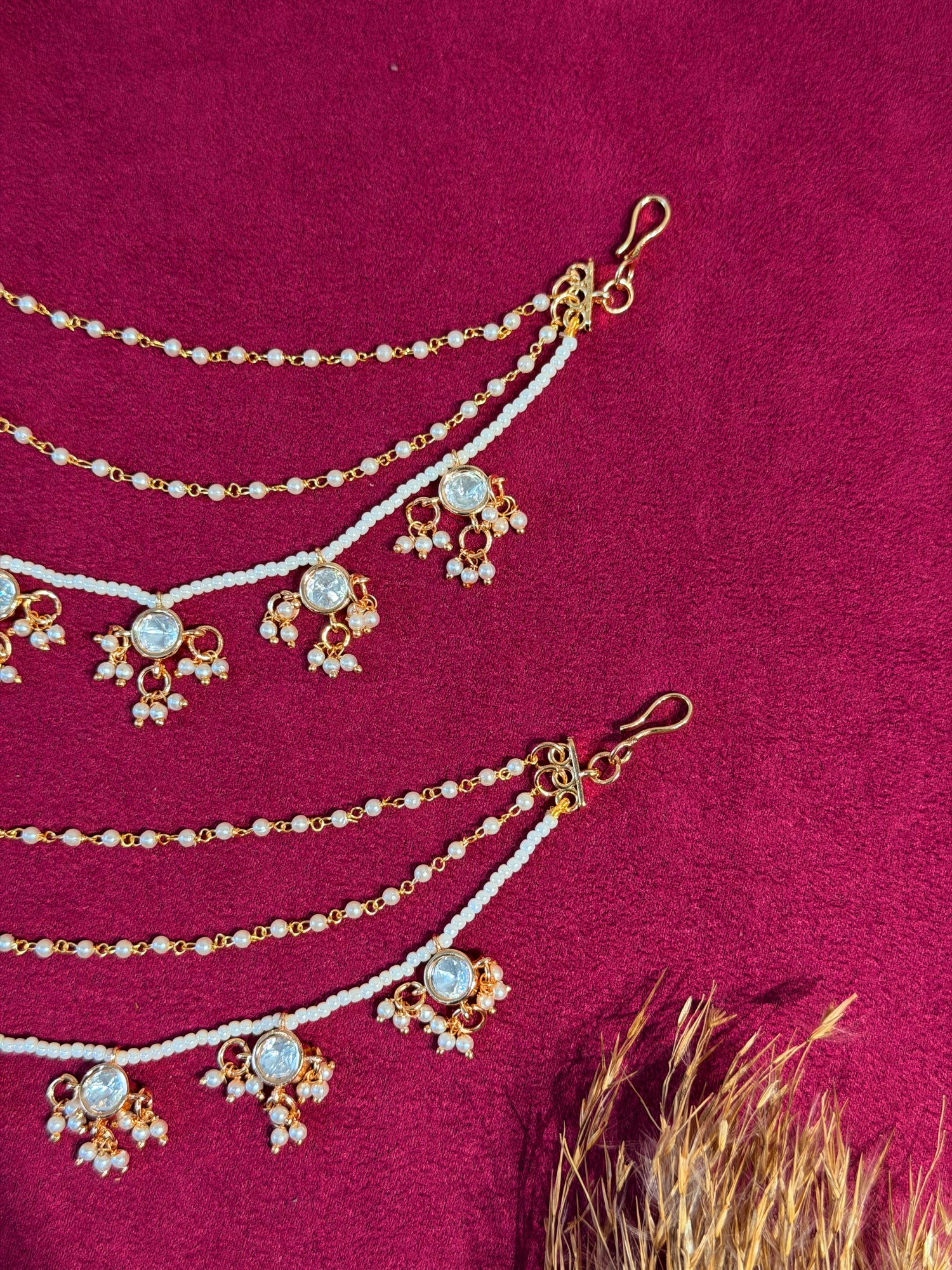 Gold Moissanite Ear Chain