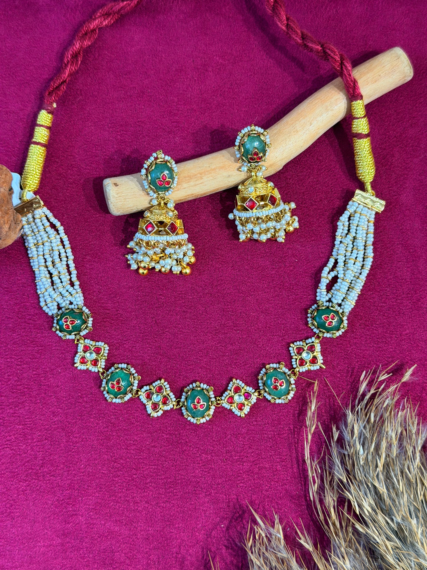 Jadau Choker Set with Khakho Moti