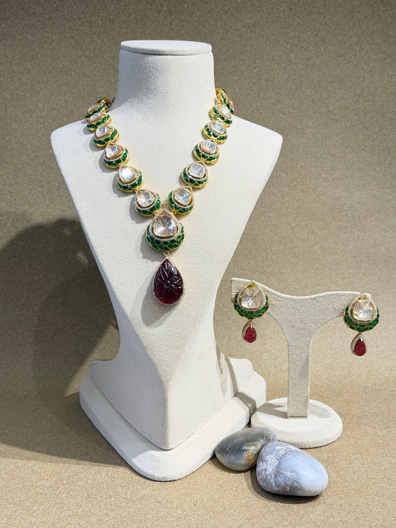 92.5 silver long necklace set