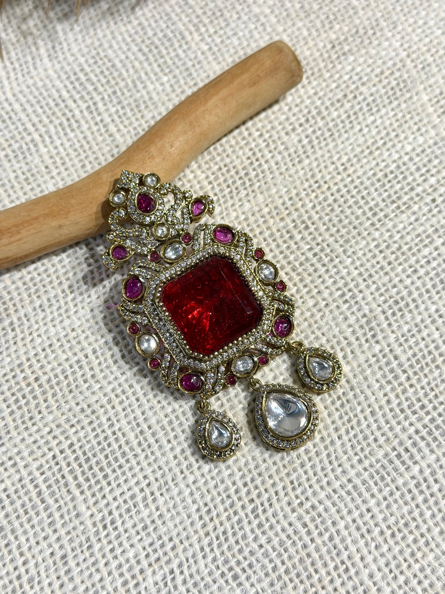 Victoria Plated Moissanite Brooch