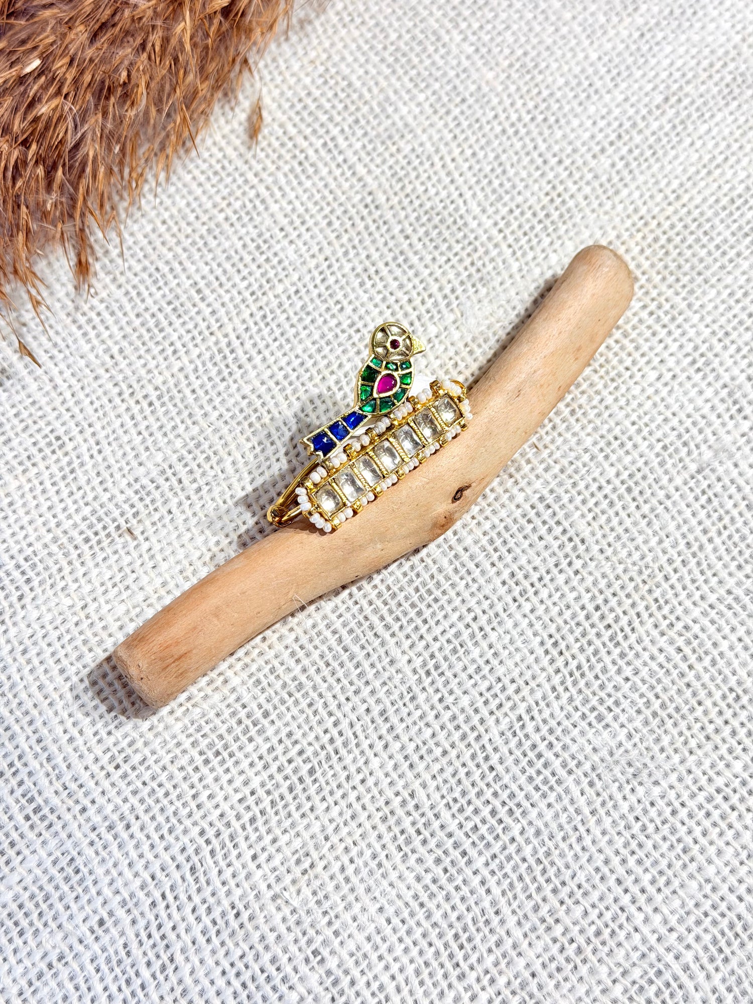 Tri-Tone Gemstone Jadau Ring