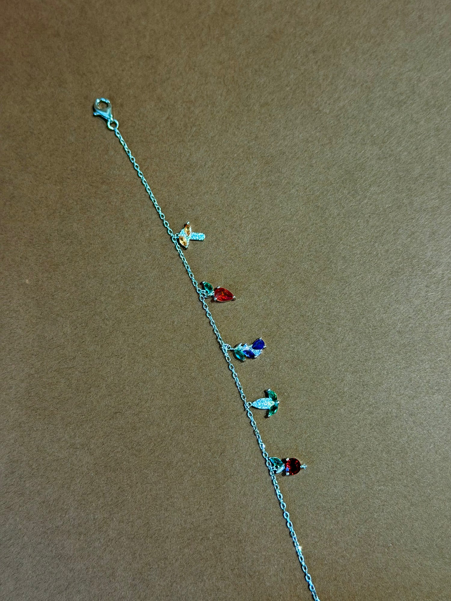 Delicate Charm Link Silver Bracelet