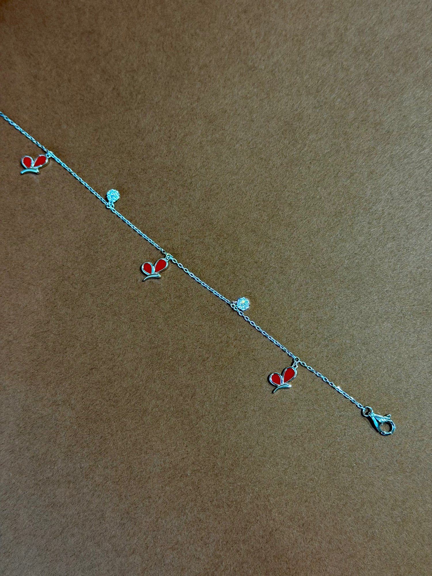 Delicate Charm Silver Chain Bracelet