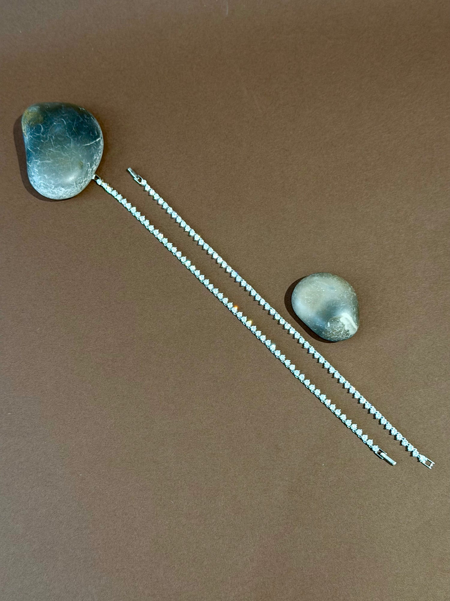 Classic Tennis Style Silver Anklet