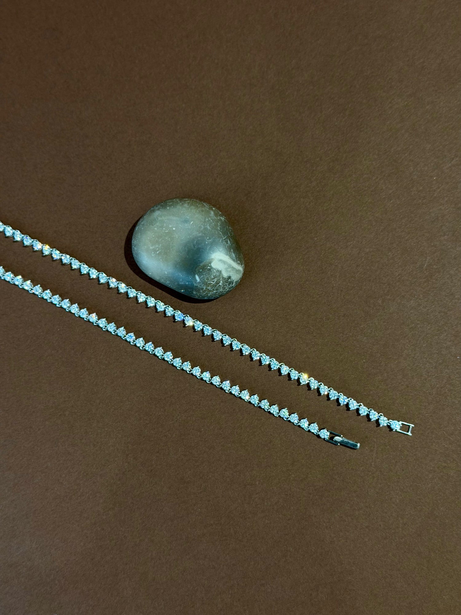 Classic Tennis Style Silver Anklet