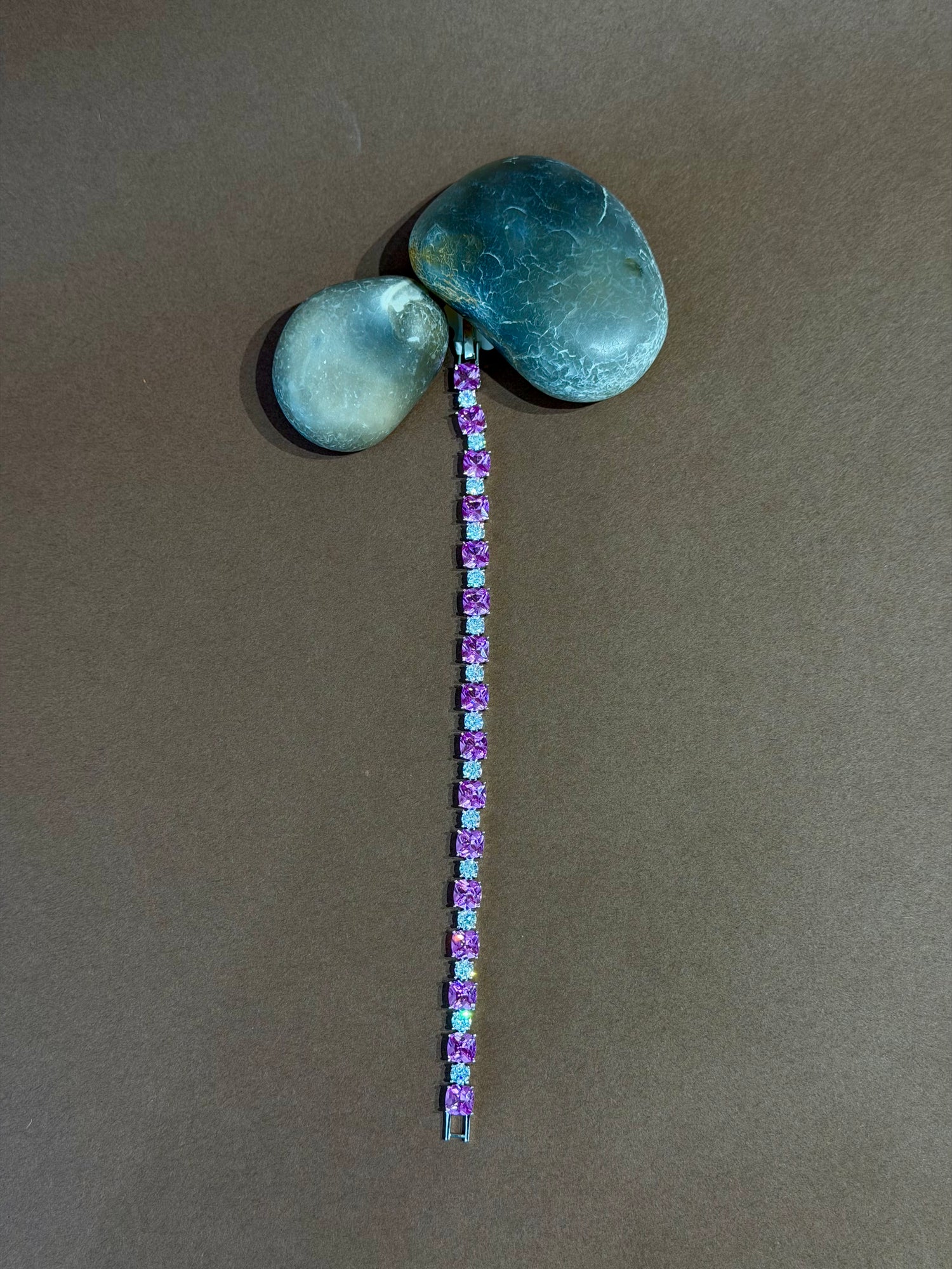 92.5 Silver Pink Gemstone Bracelet