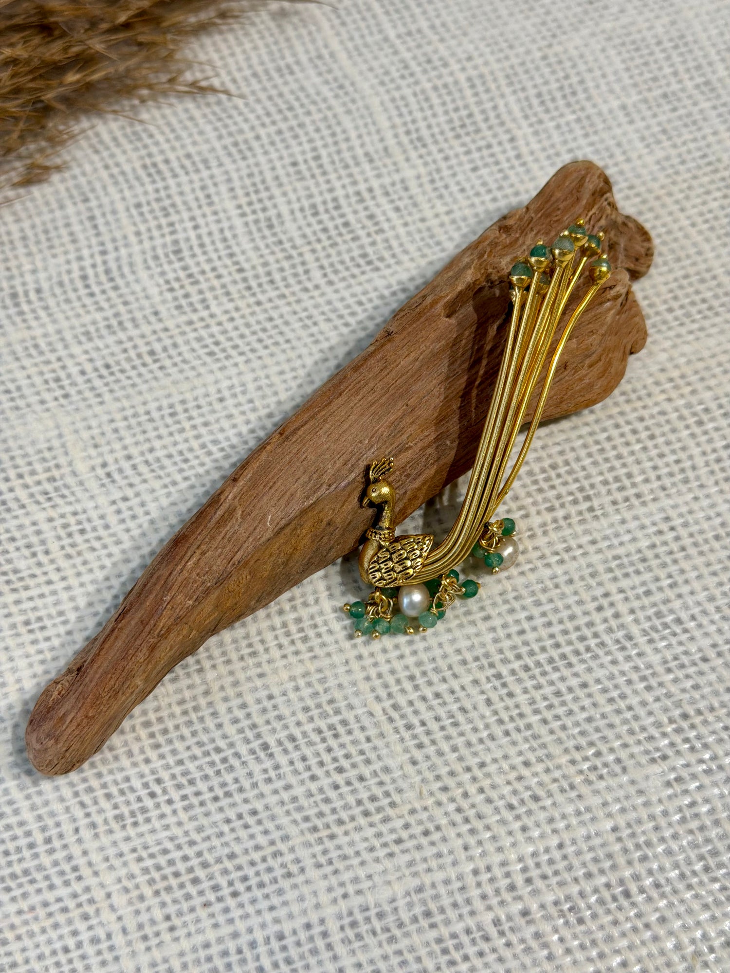 92.5 Silver Gold-Plated Peacock Brooch