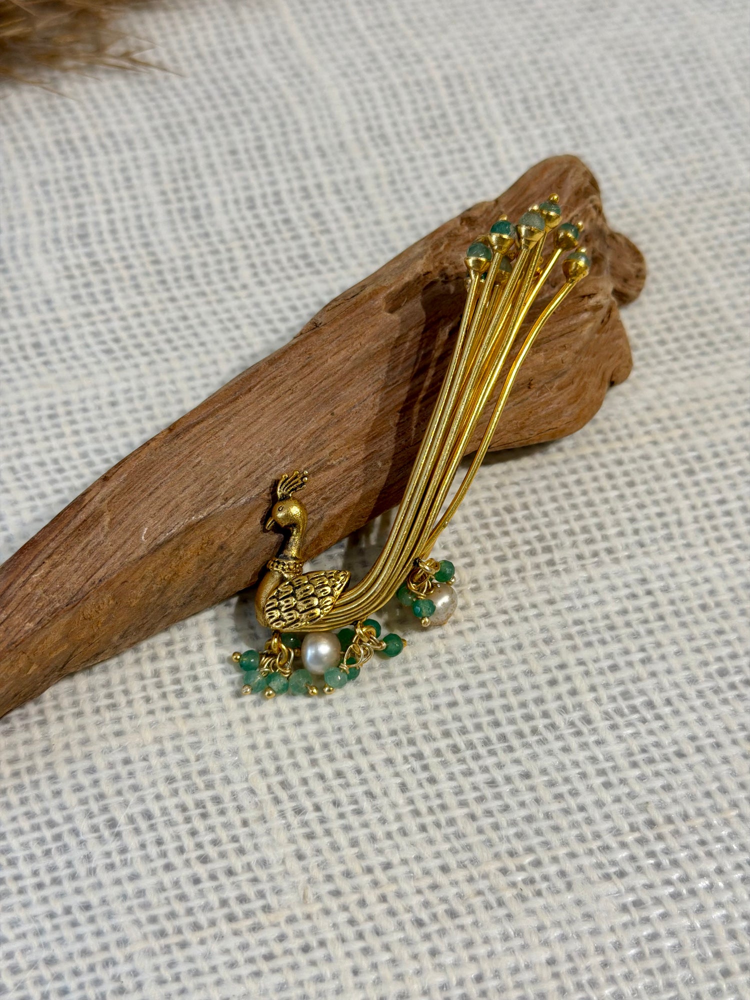 92.5 Silver Gold-Plated Peacock Brooch