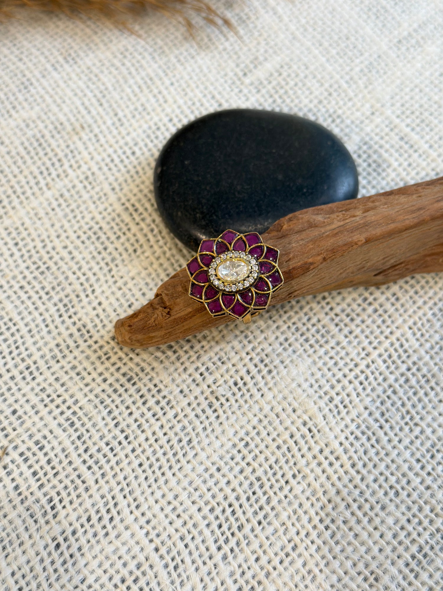92.5 Silver Moissanite Statement Ring