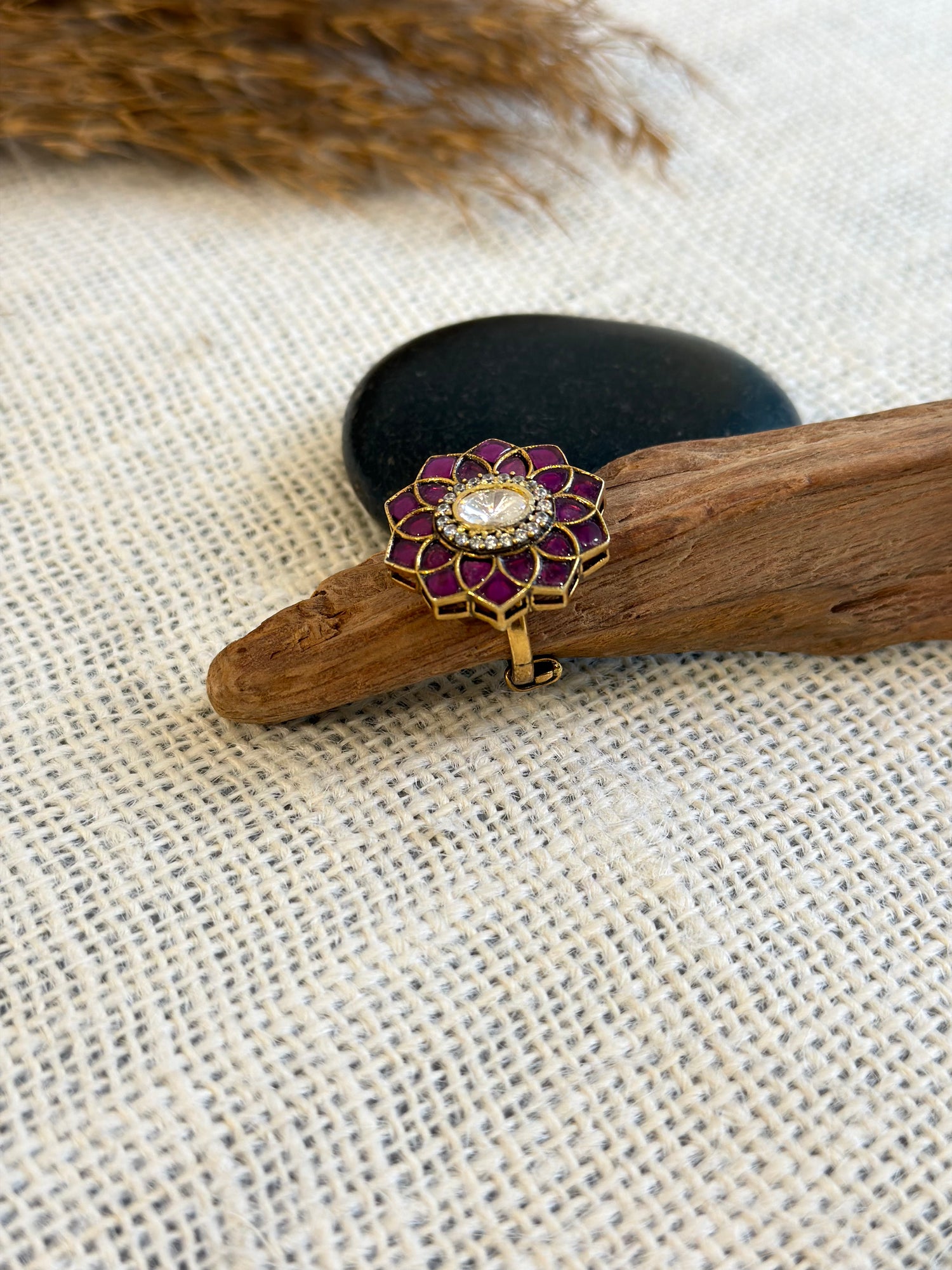 92.5 Silver Moissanite Statement Ring