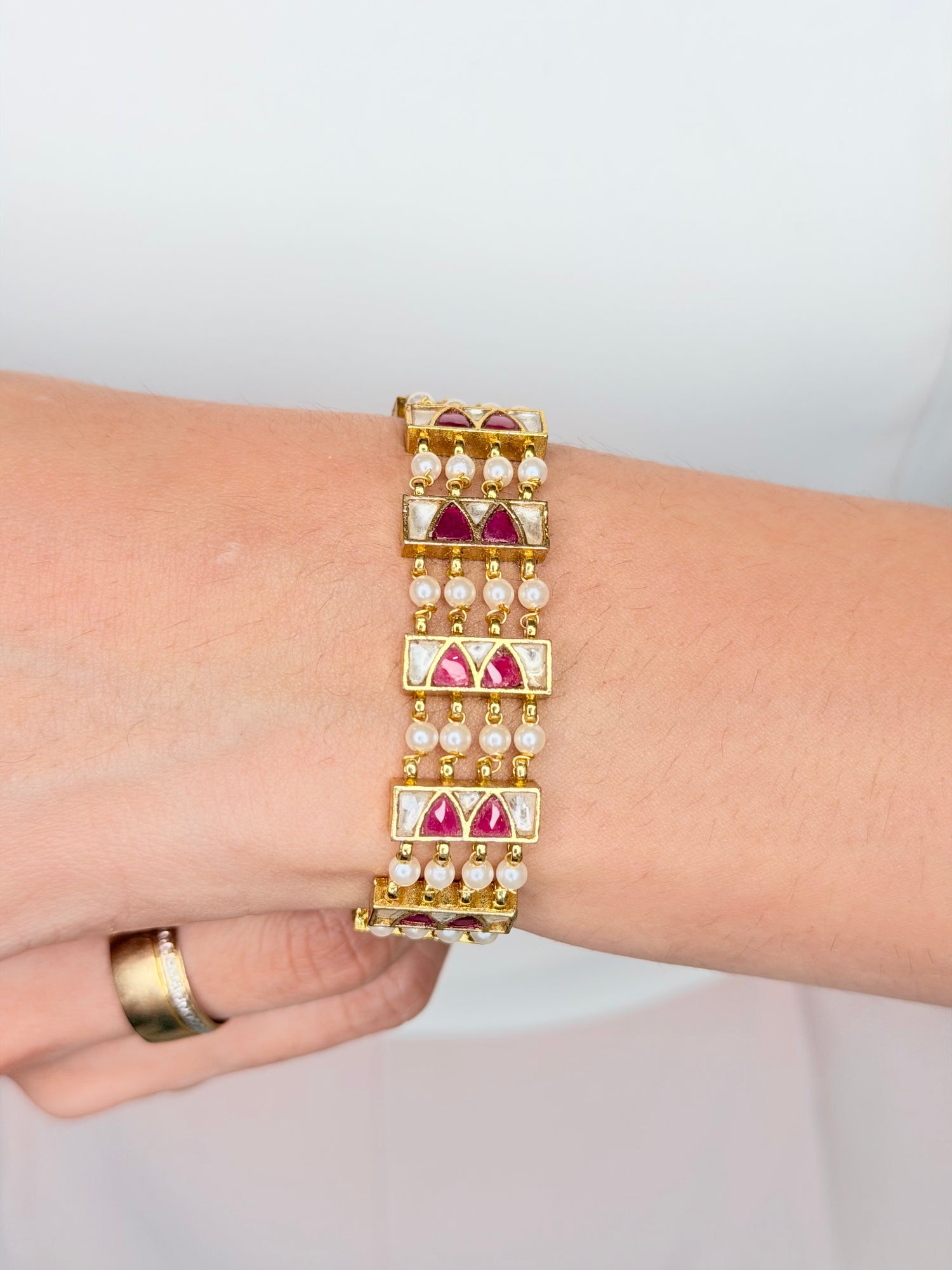 Khakko Moti & Ruby Takkar Multi-Band Cuff Bracelet