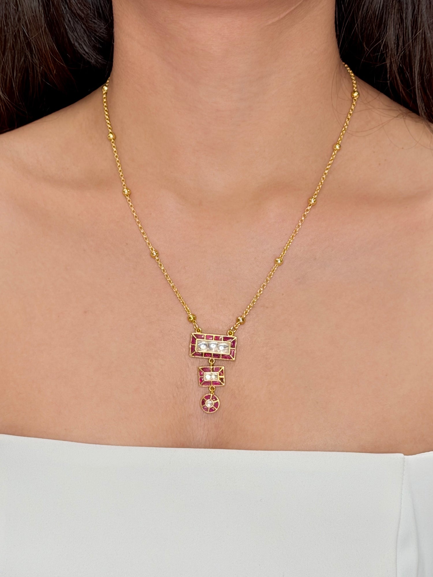 Ruby Takkar Jadau Necklace Set