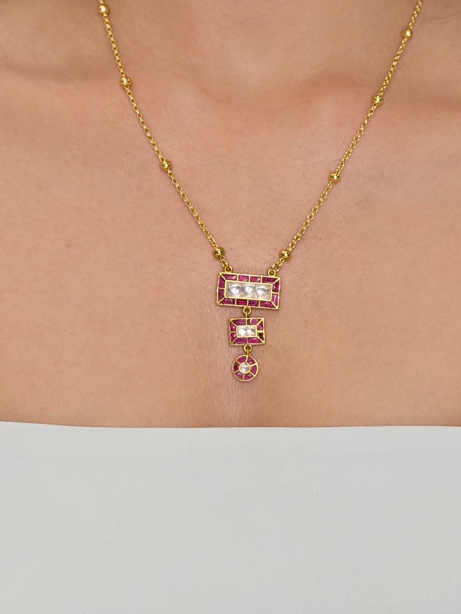 Ruby Takkar Jadau Necklace Set