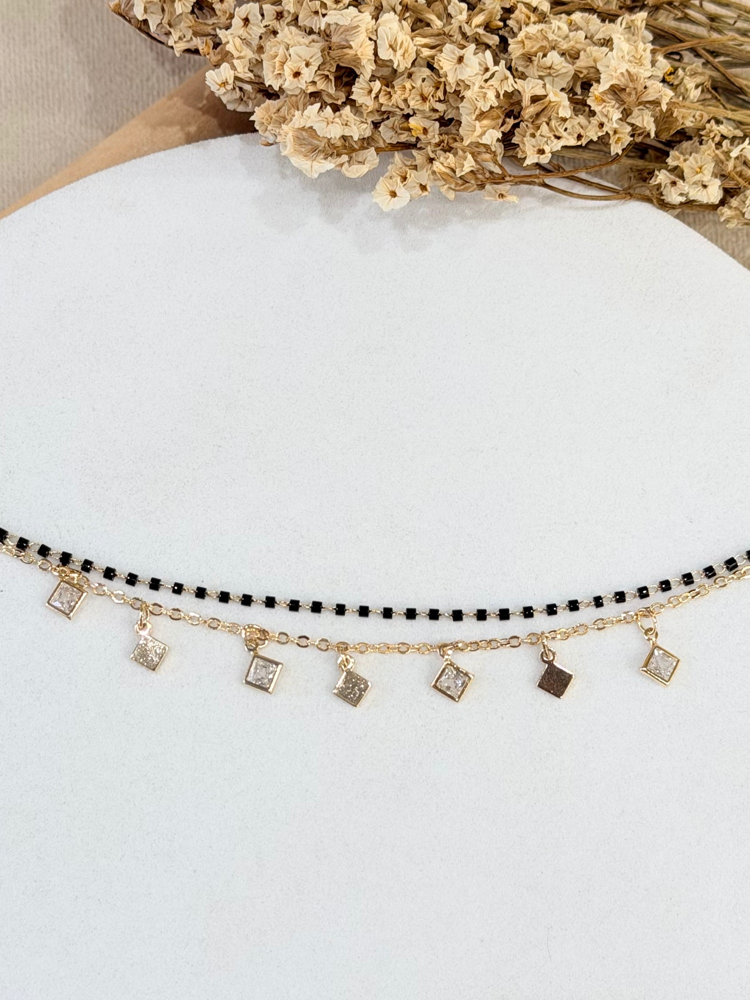 Square Charm Mangalsutra Bracelet
