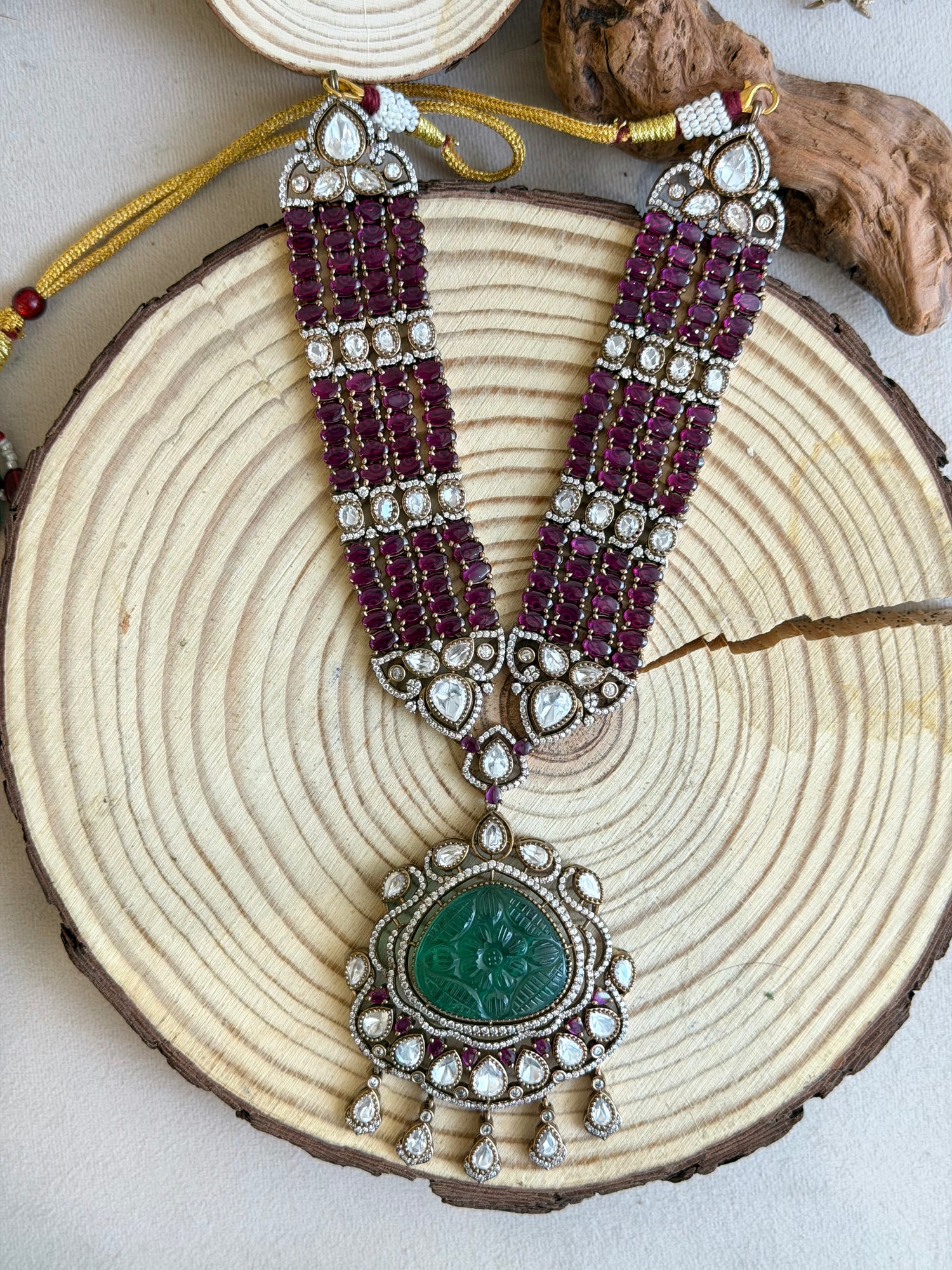 Gold Plated Moissanite Necklace Set
