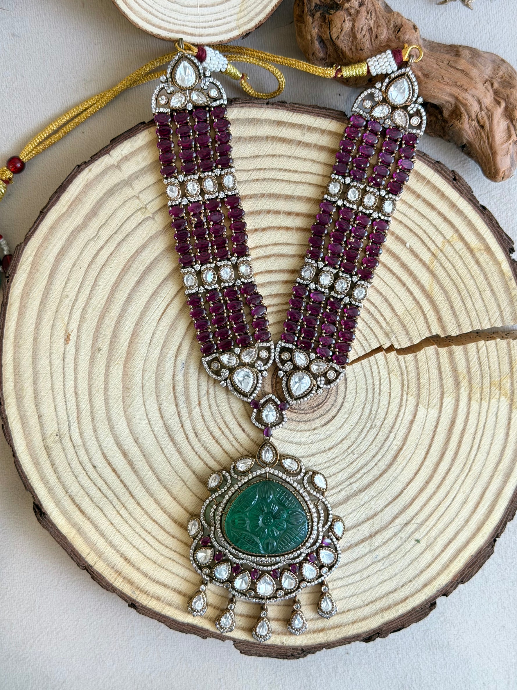 Gold Plated Moissanite Necklace Set