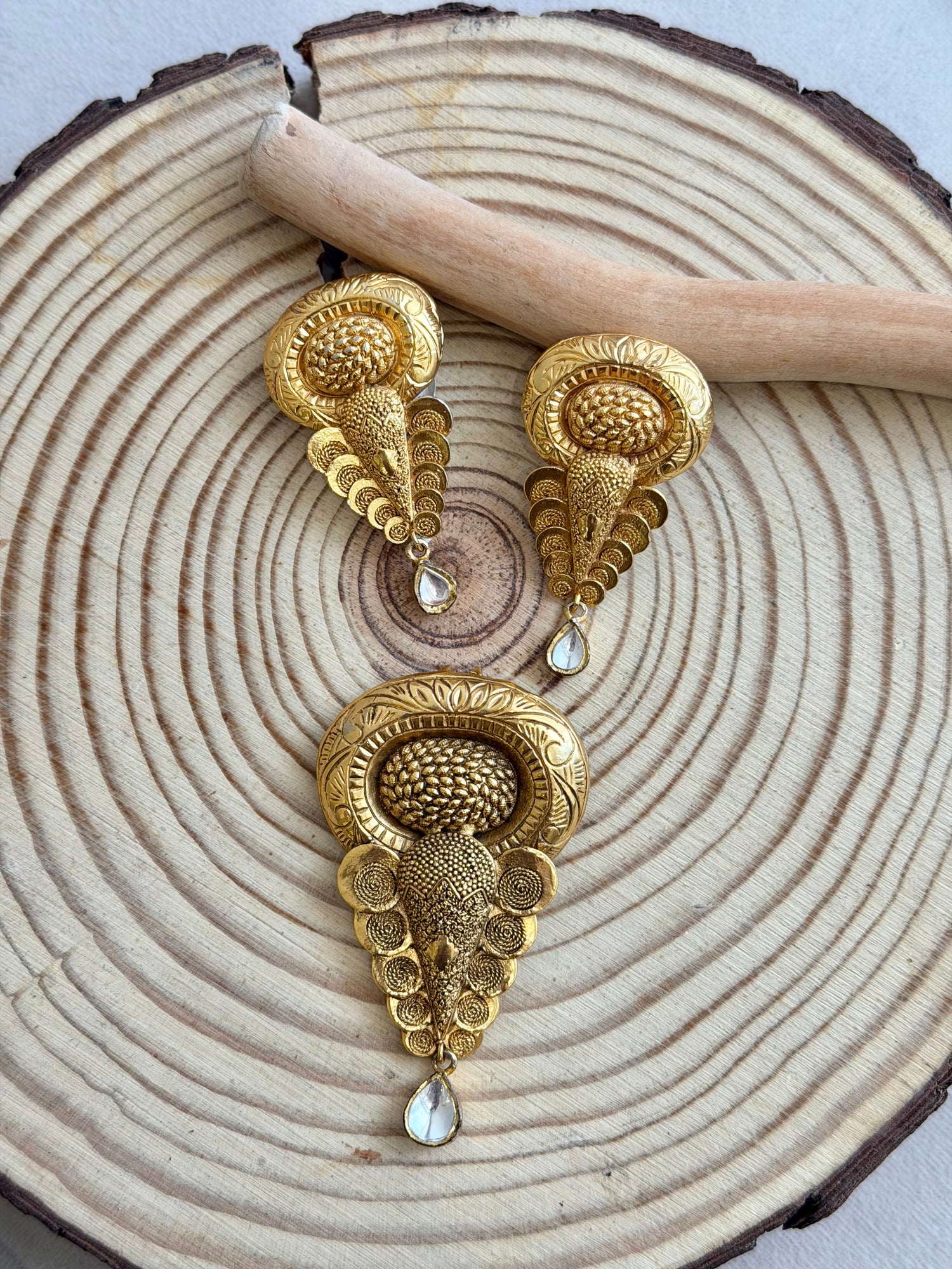 Gold Statement Pendant with Accent