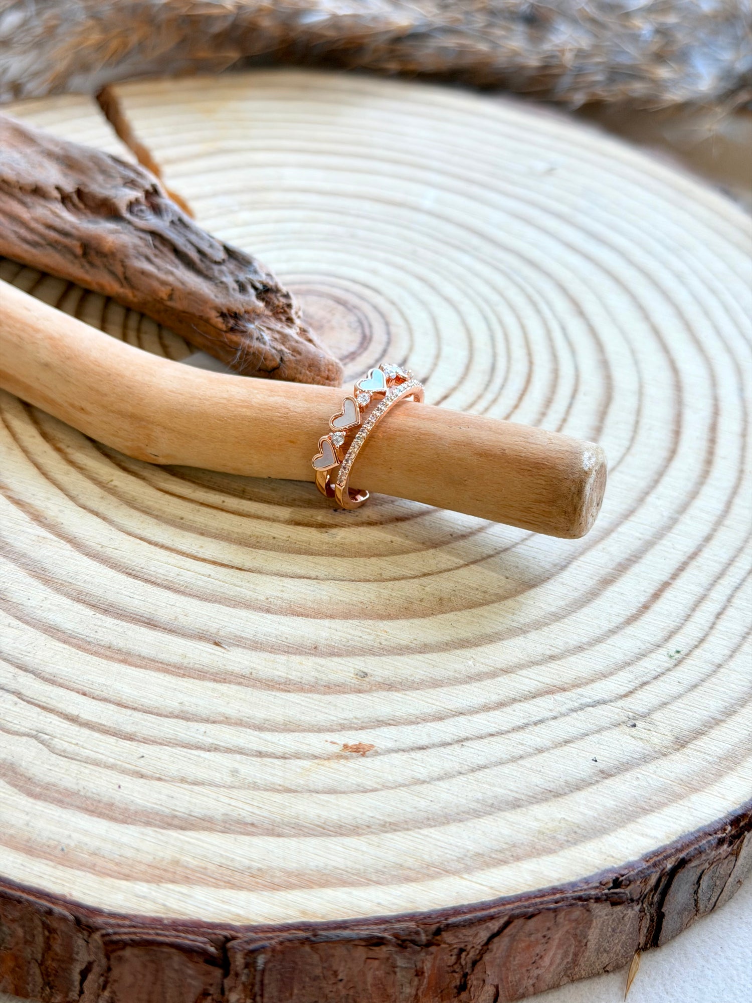 Rose Gold Heart Diamond Ring