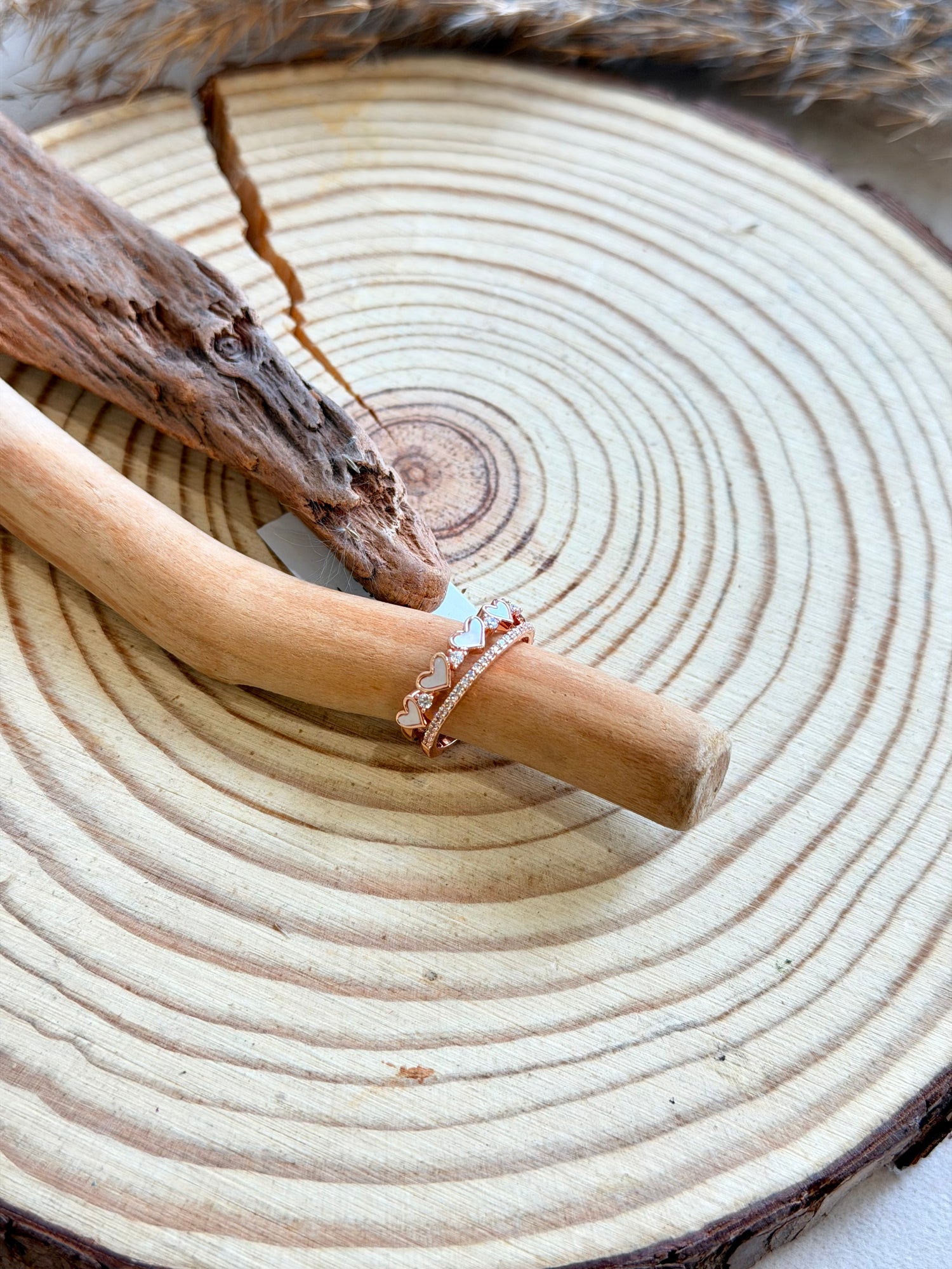 Rose Gold Heart Diamond Ring