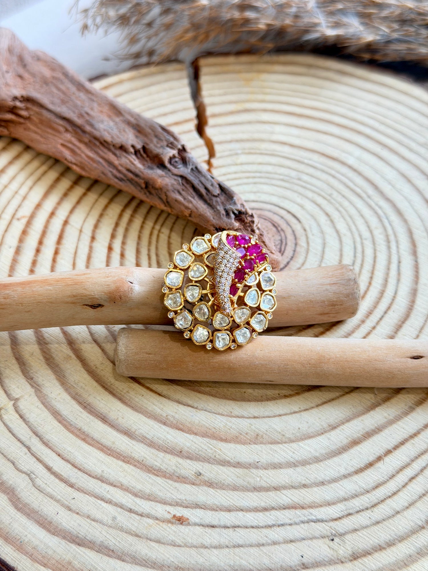 Gold Plated Moissanite Ring