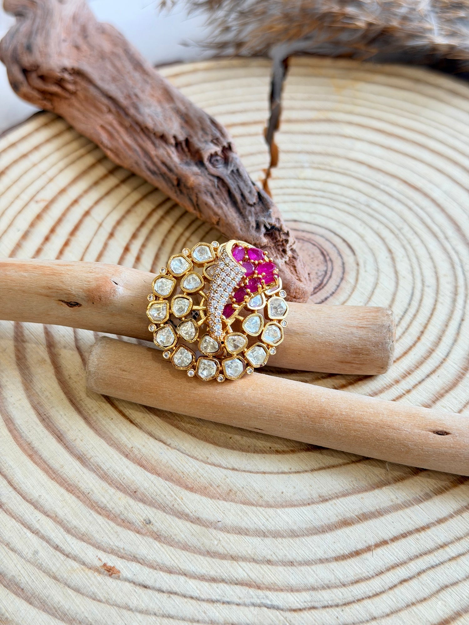 Gold Plated Moissanite Ring