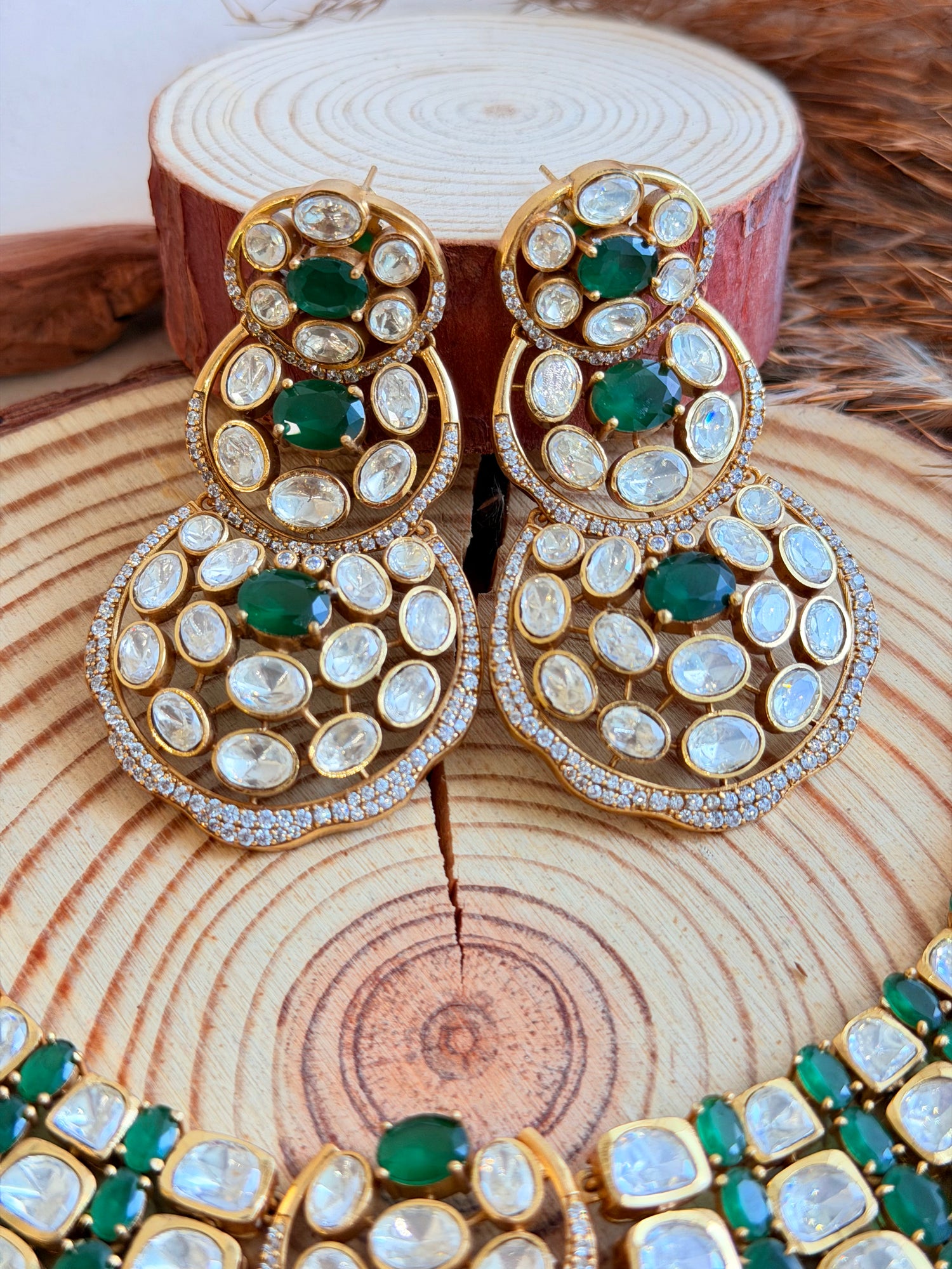 Gold Moissanite Necklace Set