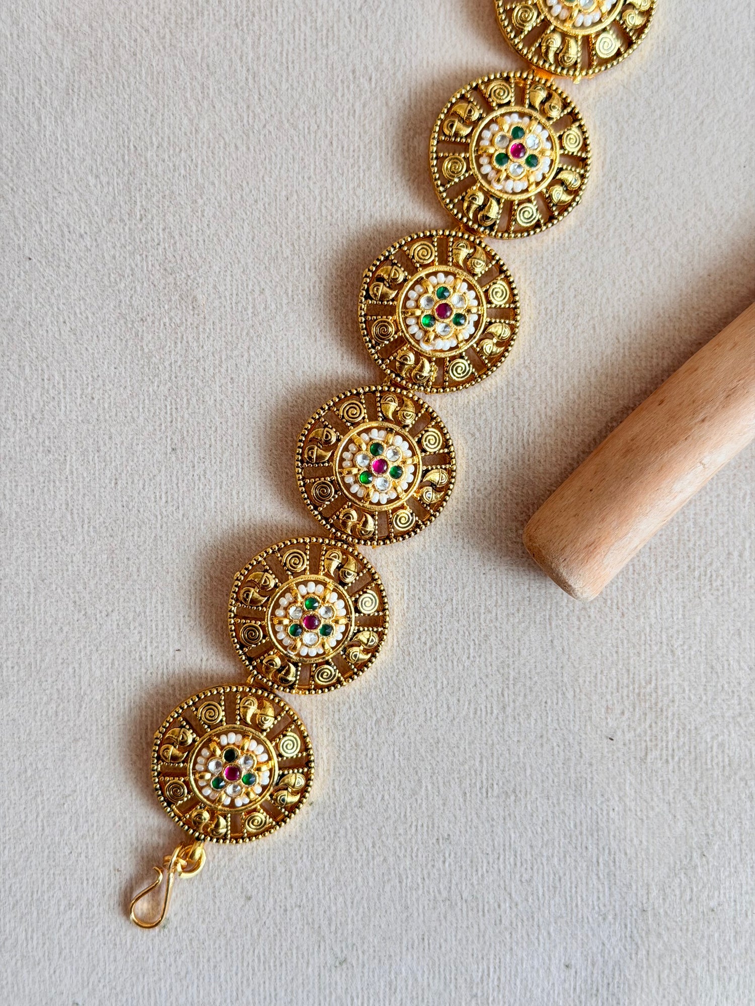 Gold Circular Motif Matha Patti