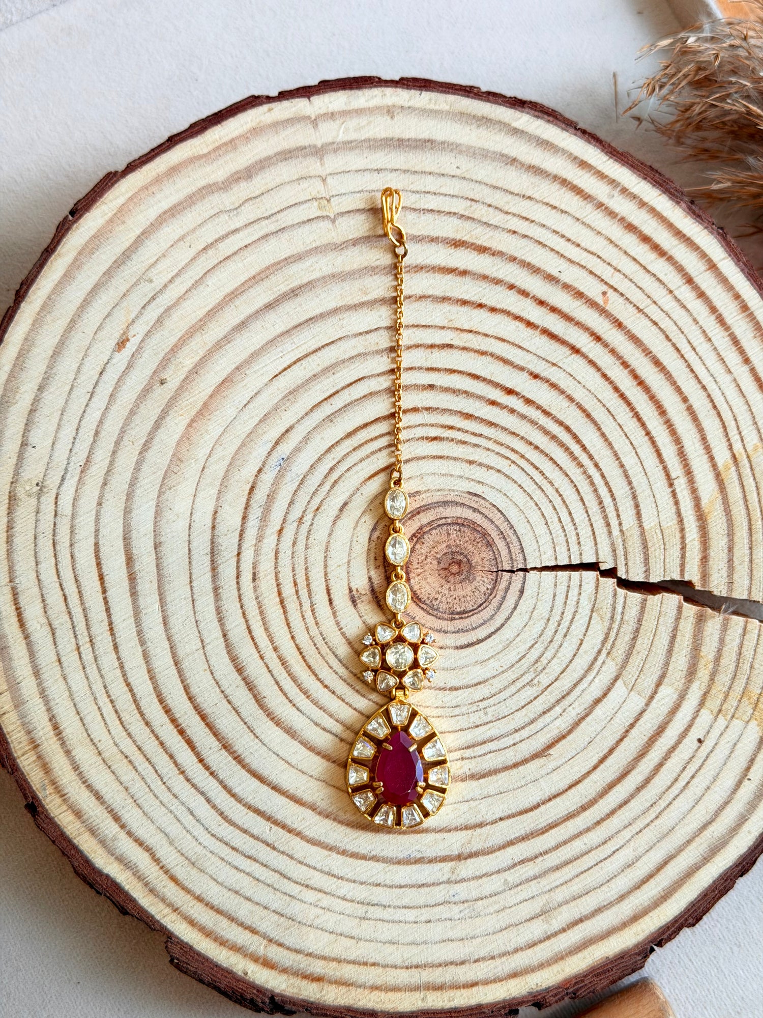 Microgold Ruby Moissanite Tikka