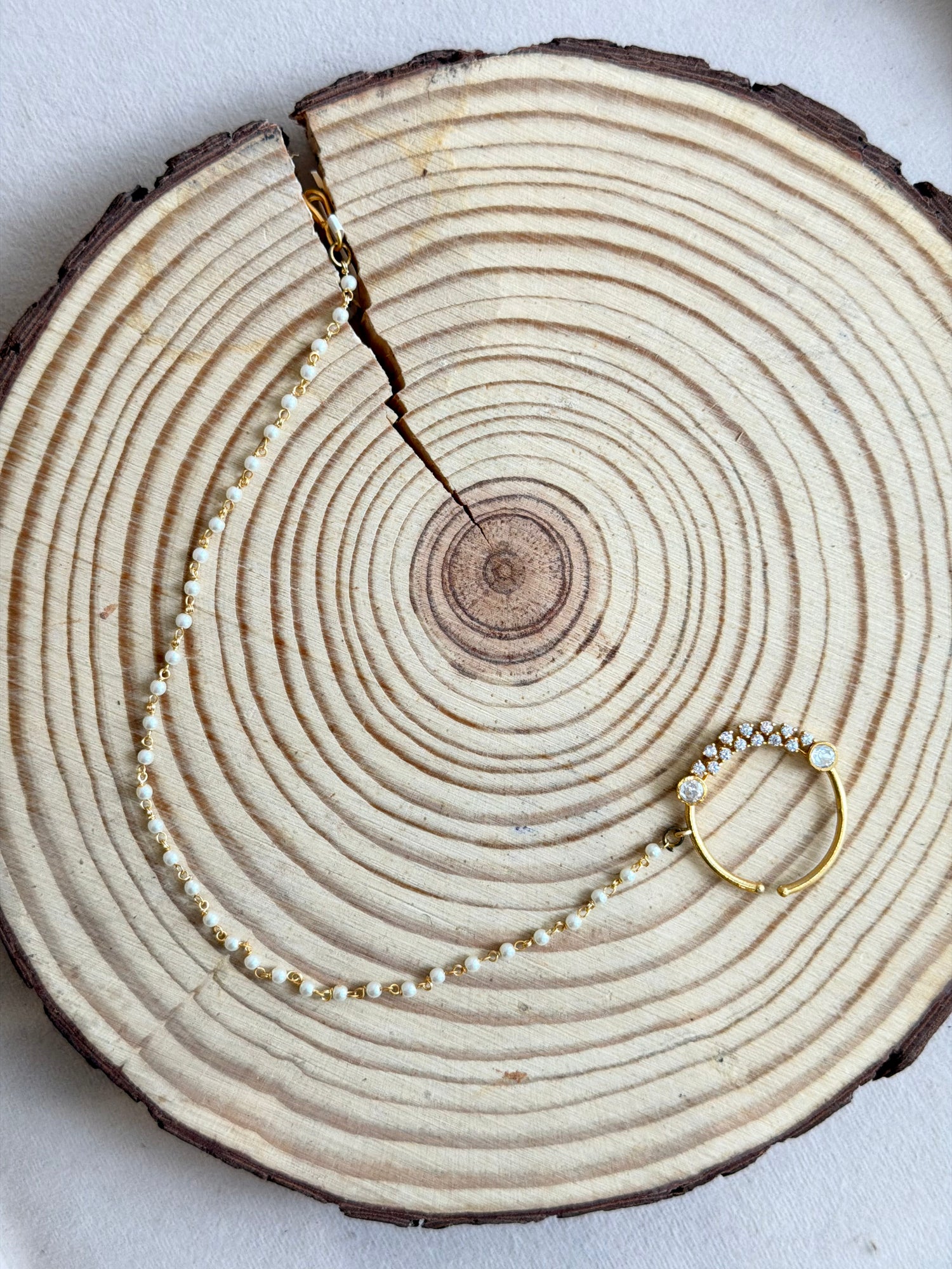 Gold Moissanite Nath