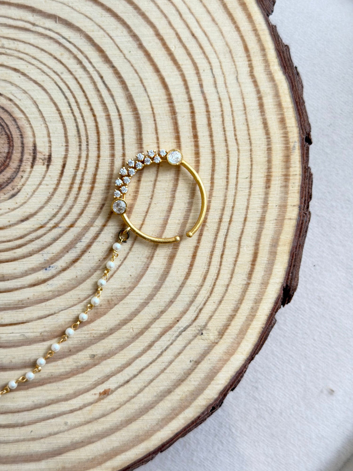 Gold Moissanite Nath