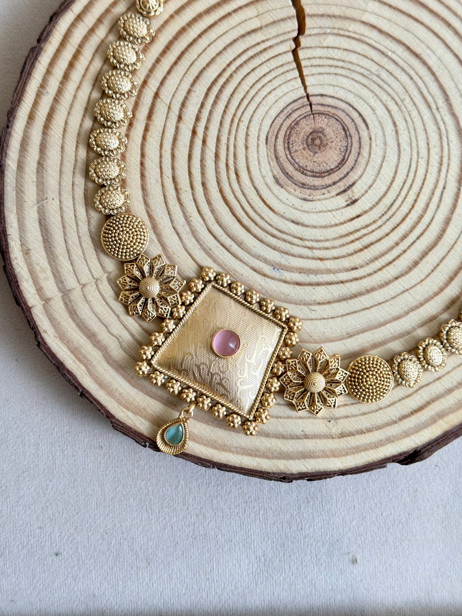 Floral Coin-Style Microgold Kamarbandh