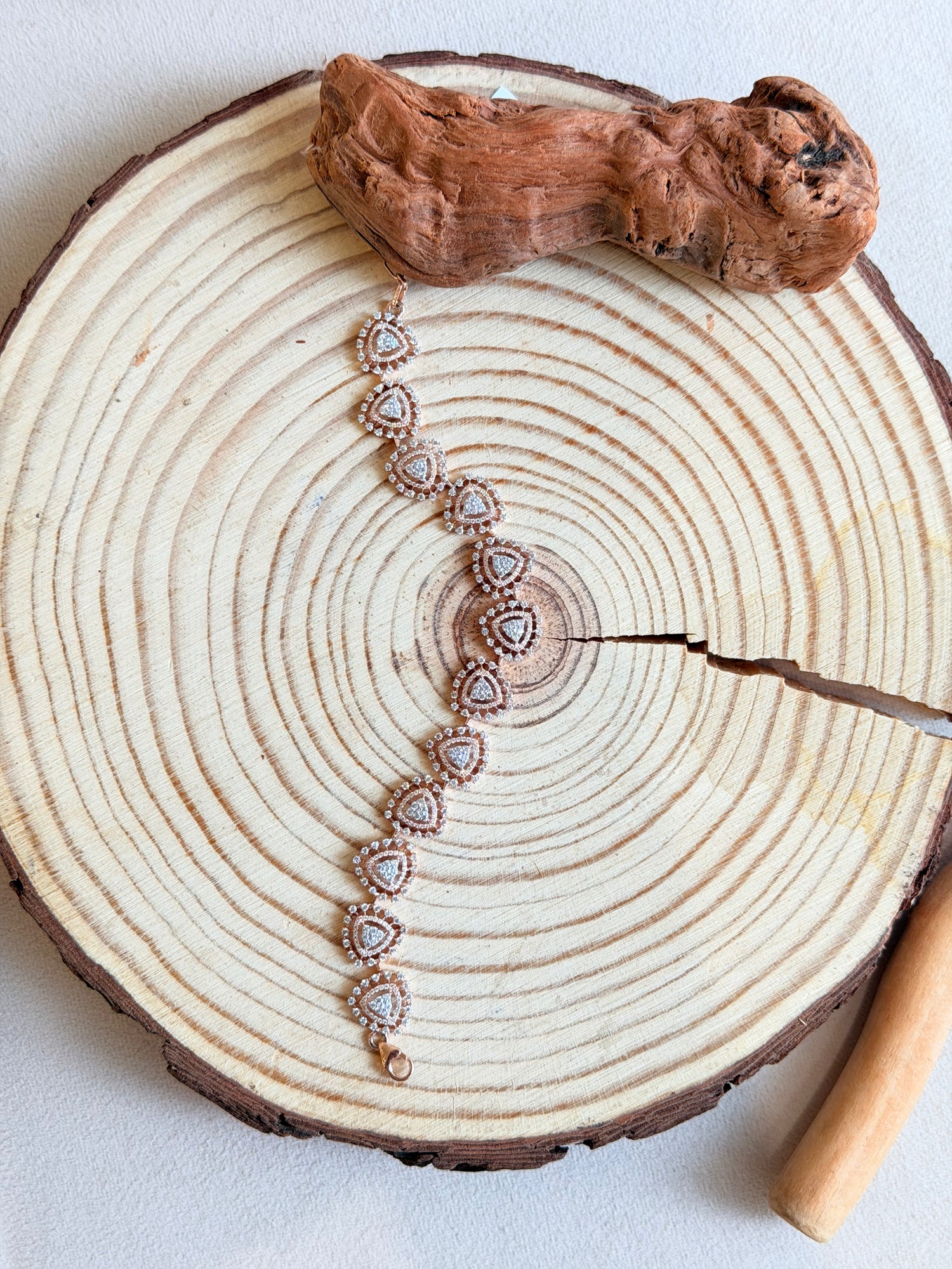Sterling Silver Floral CZ Diamond Bracelet
