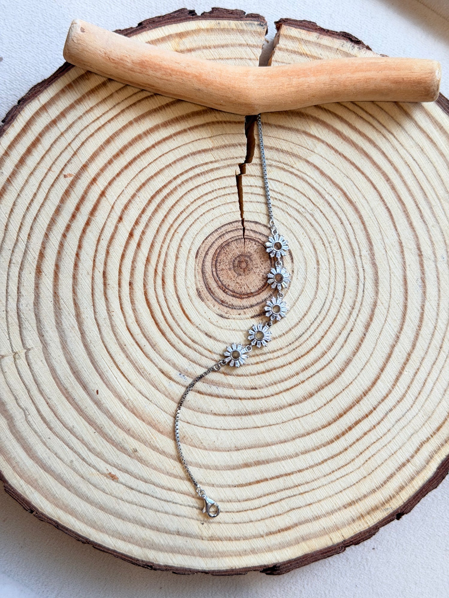 Sterling Silver Floral Bracelet
