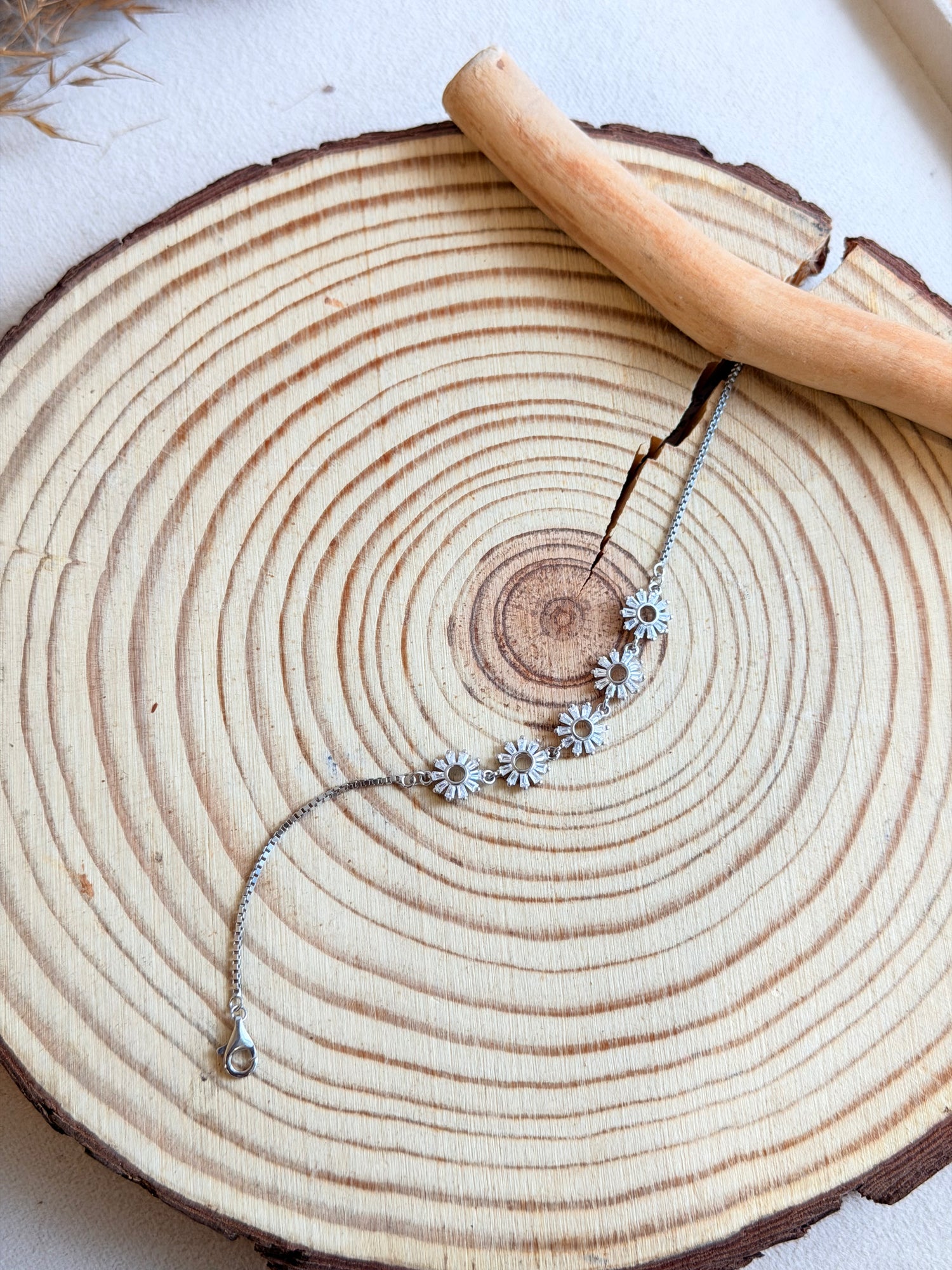 Sterling Silver Floral Bracelet