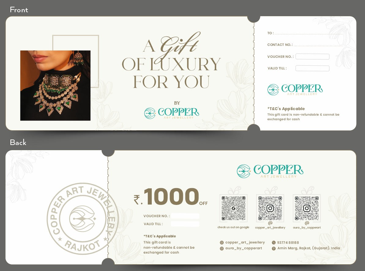 ₹1000 Copper Art Jewellery Gift Voucher