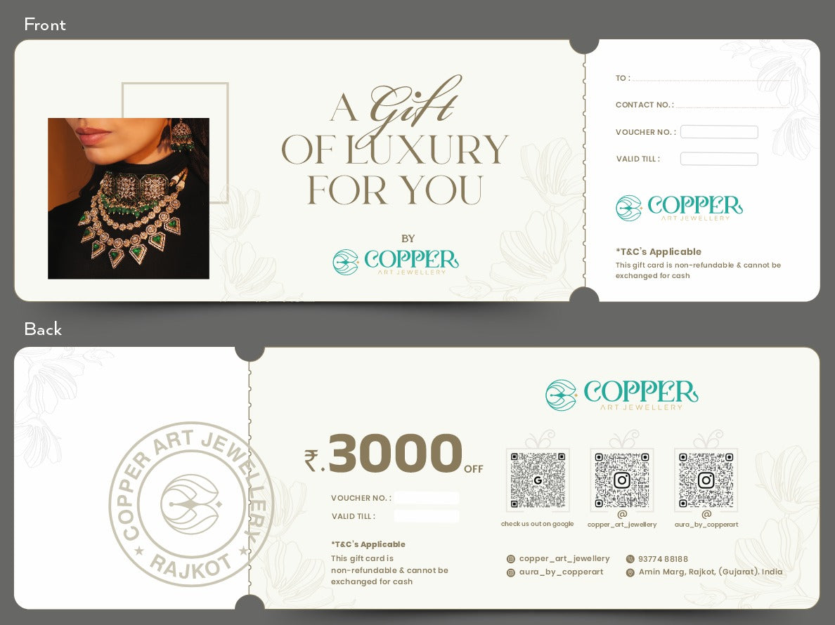 ₹3000 Copper Art Jewellery Gift Voucher
